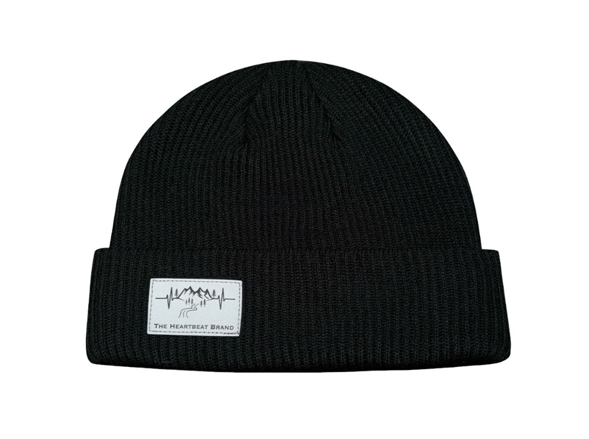 Mountains - Beanie - Cuffed - Black (Unisex)