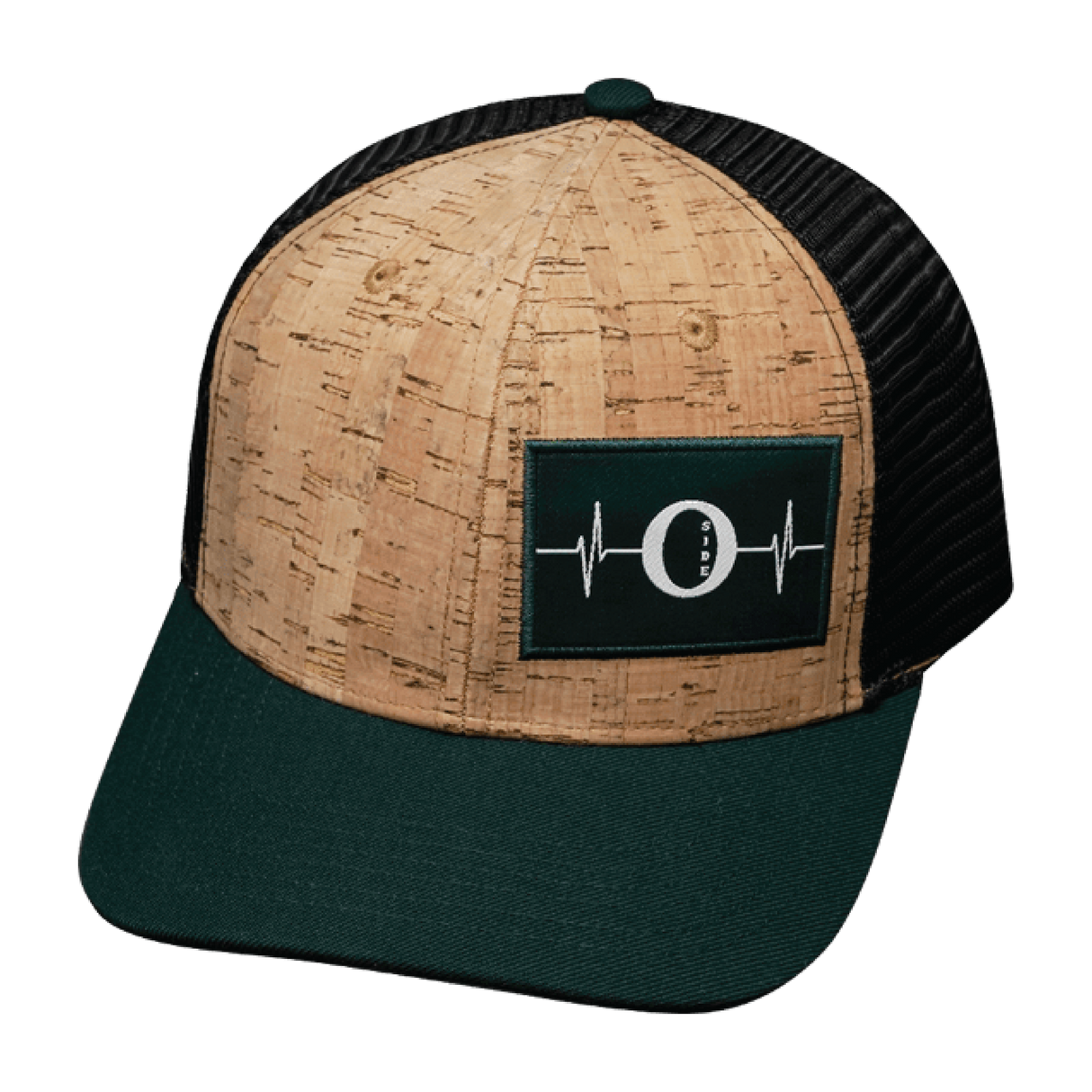 Oceanside "Oside" - 6 Panel - Cork - Green / Black - Trucker Mesh (Unisex)