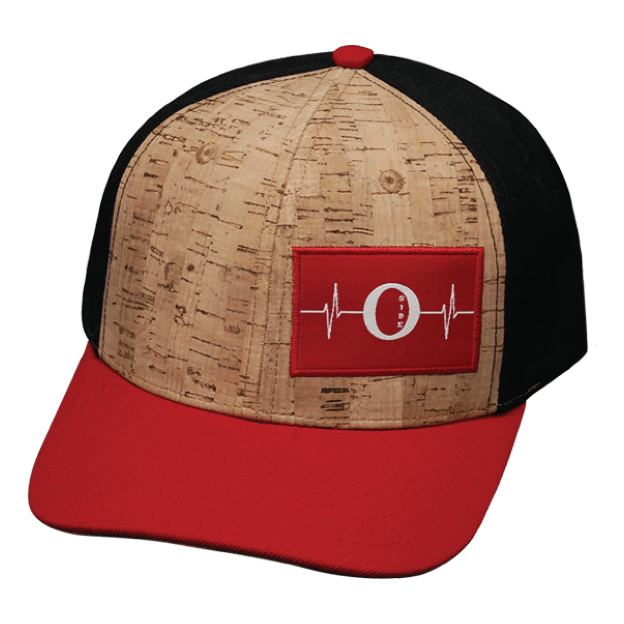Oceanside "Oside" - 6 Panel - Cork - Red / Black - Fabric Back (Unisex)