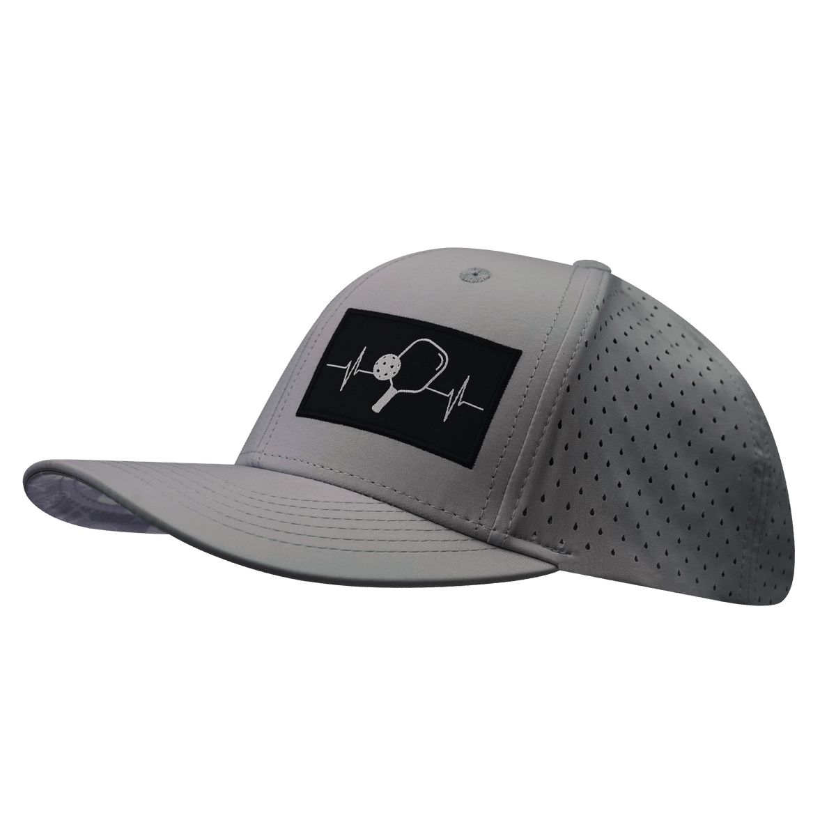 Pickleball Hat, Baseball Hat Fit, Snapback Hat, Light Gray, Mens Hat, Womens Hat, Side Picture