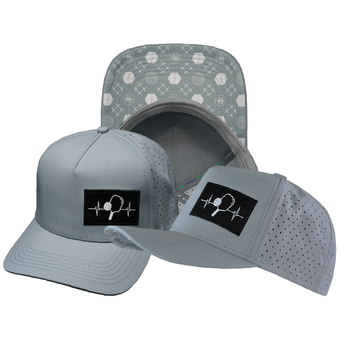 Pickleball Hat Trucker Hat — Gray, Laser Mesh