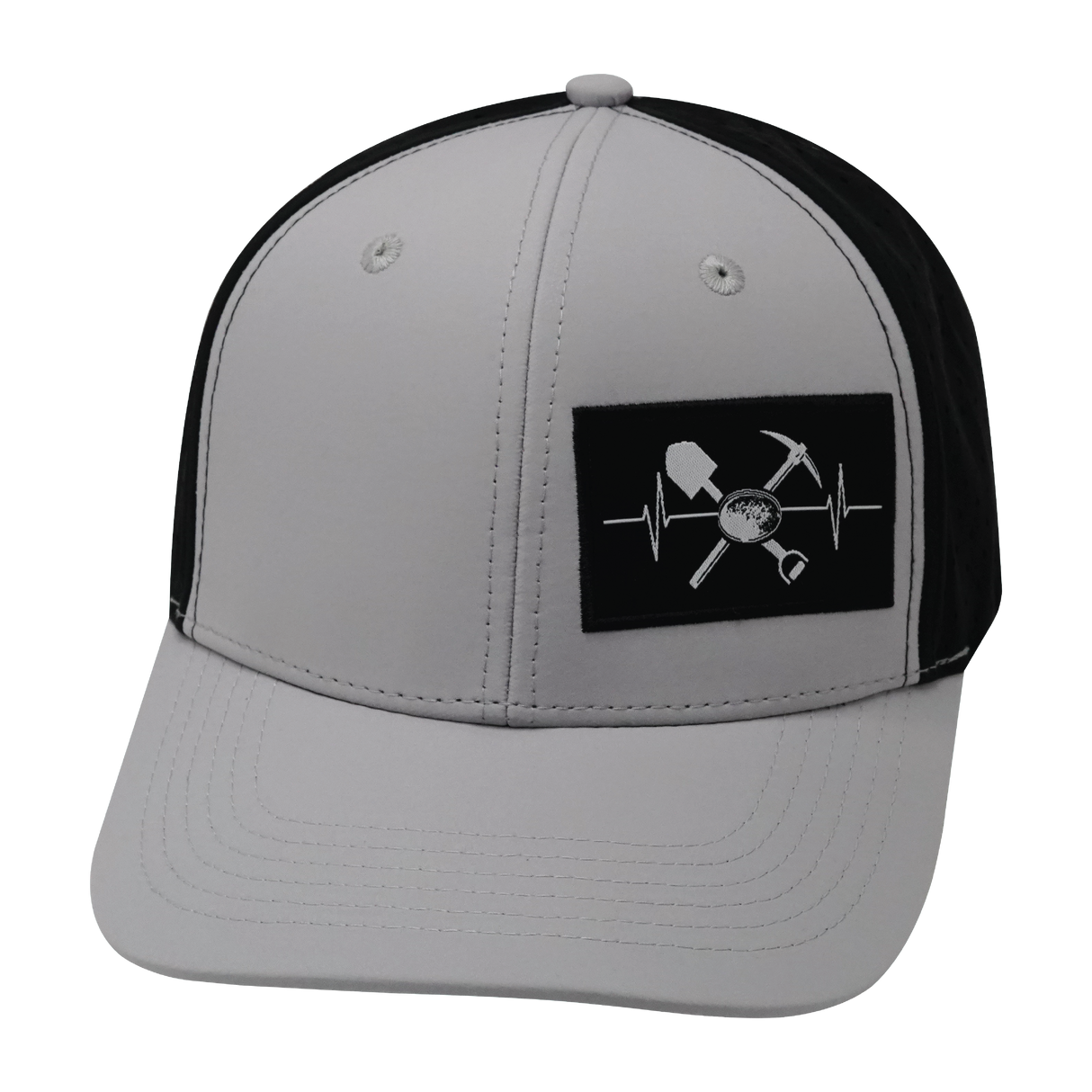 Prospecting - 6 Panel - Gray / Black - Laser Mesh (Unisex)