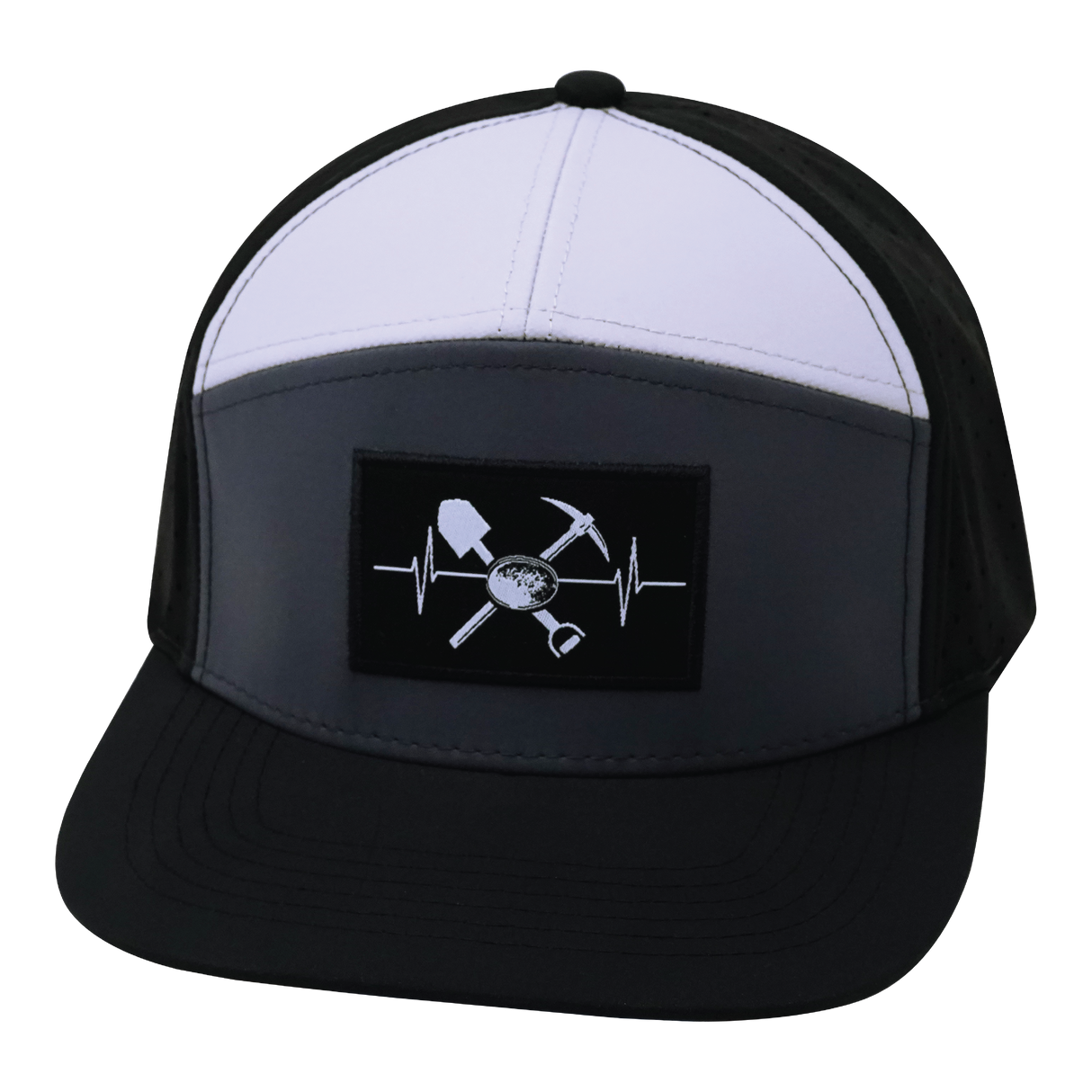 Prospecting - 7 Panel - Black / Charcoal / White - Laser Mesh (Unisex)