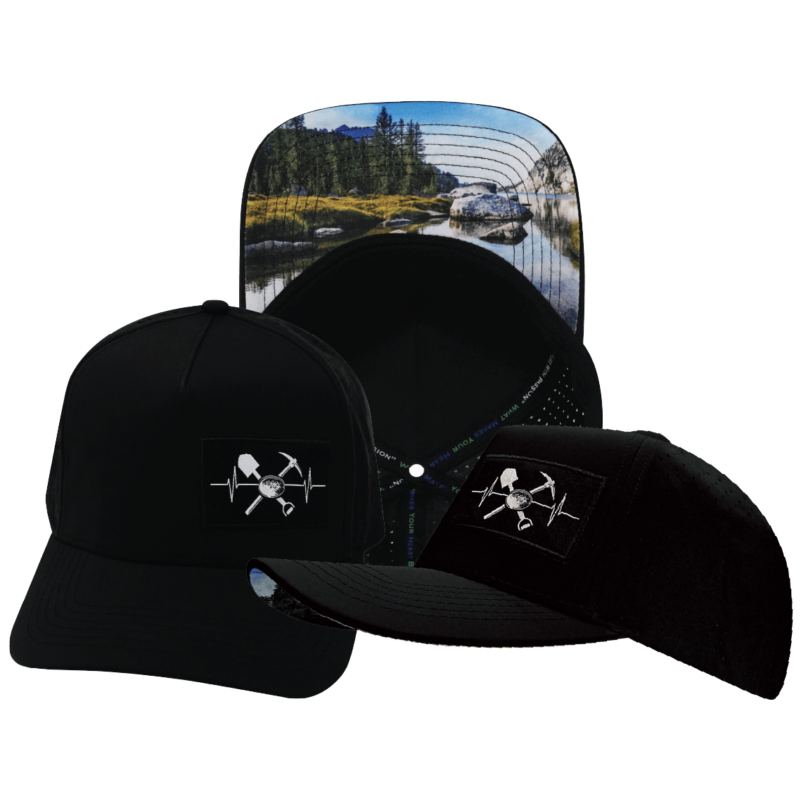 Prospecting Hat Trucker Hat — Black, Laser Mesh