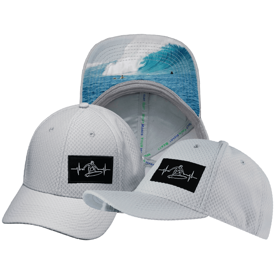 Surf Hat — Airmesh, Athletic Fit, Gray, Fabric Back
