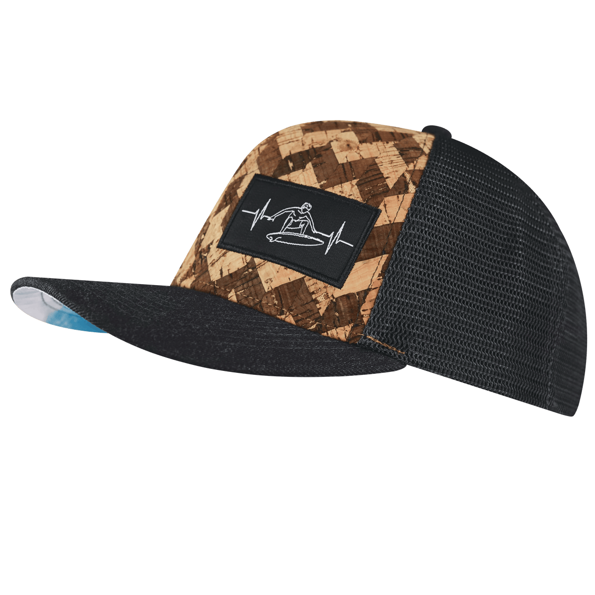 Surf Hat, Baseball Hat, Snapback Hat, Cork, Charcoal Gray, Mens Hat, Womens Hat, Side Picture
