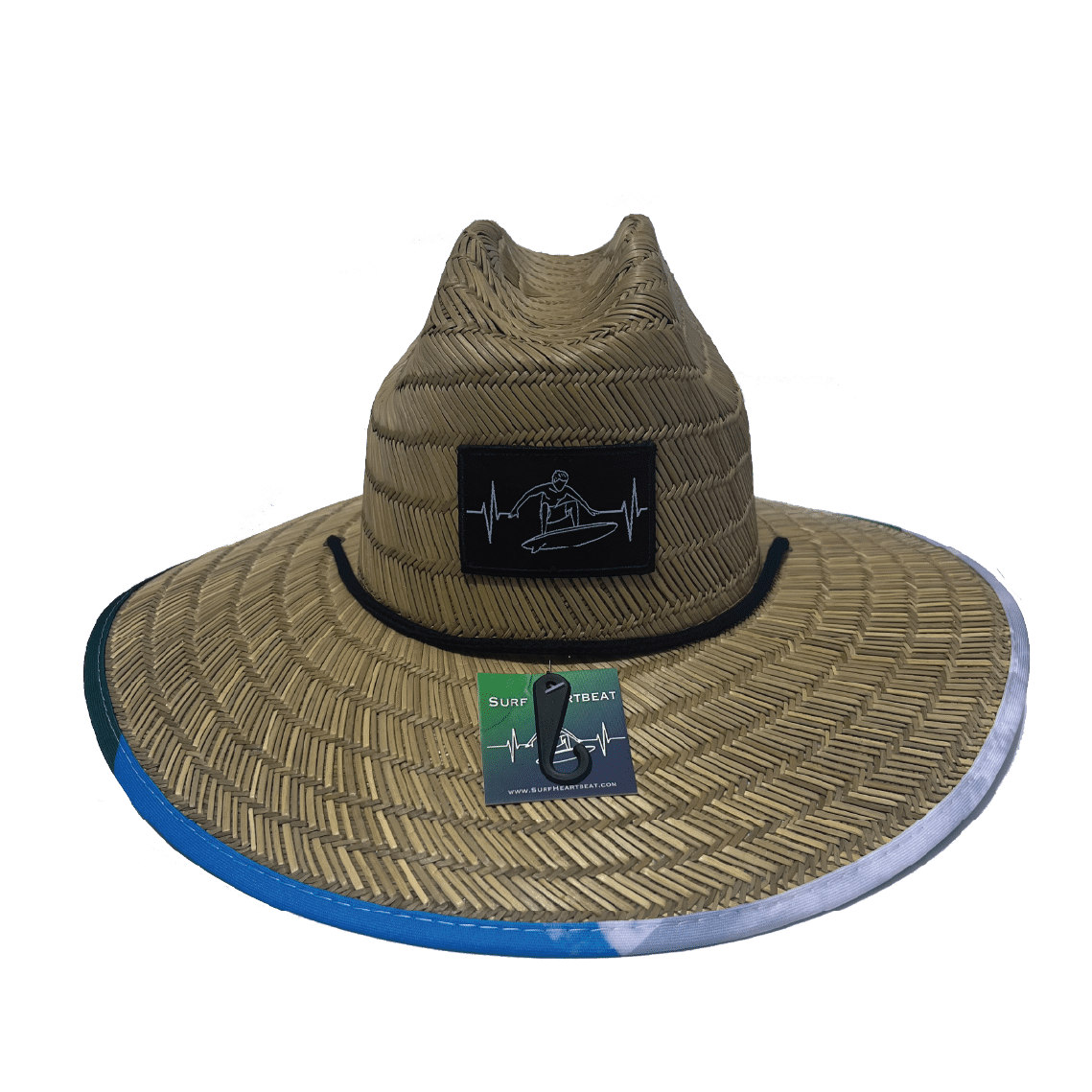 Surf Straw, Sun Hat, Wave, Mens Straw Hat, Womens Straw Hat, Front Picture