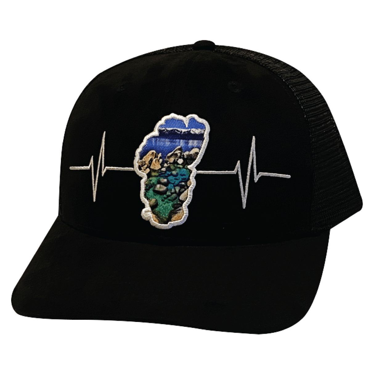 Tahoe - 6 Panel - Suede - Black / Sand Harbor - Trucker Mesh (Unisex)