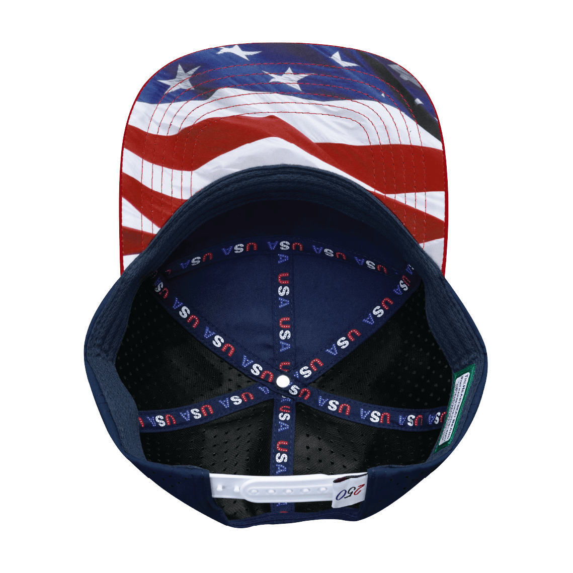 USA Hat, Flat Bill, Snapback Hat, Dark Red, White, Navy, Mens Hat, Womens Hat, Underbill Picture