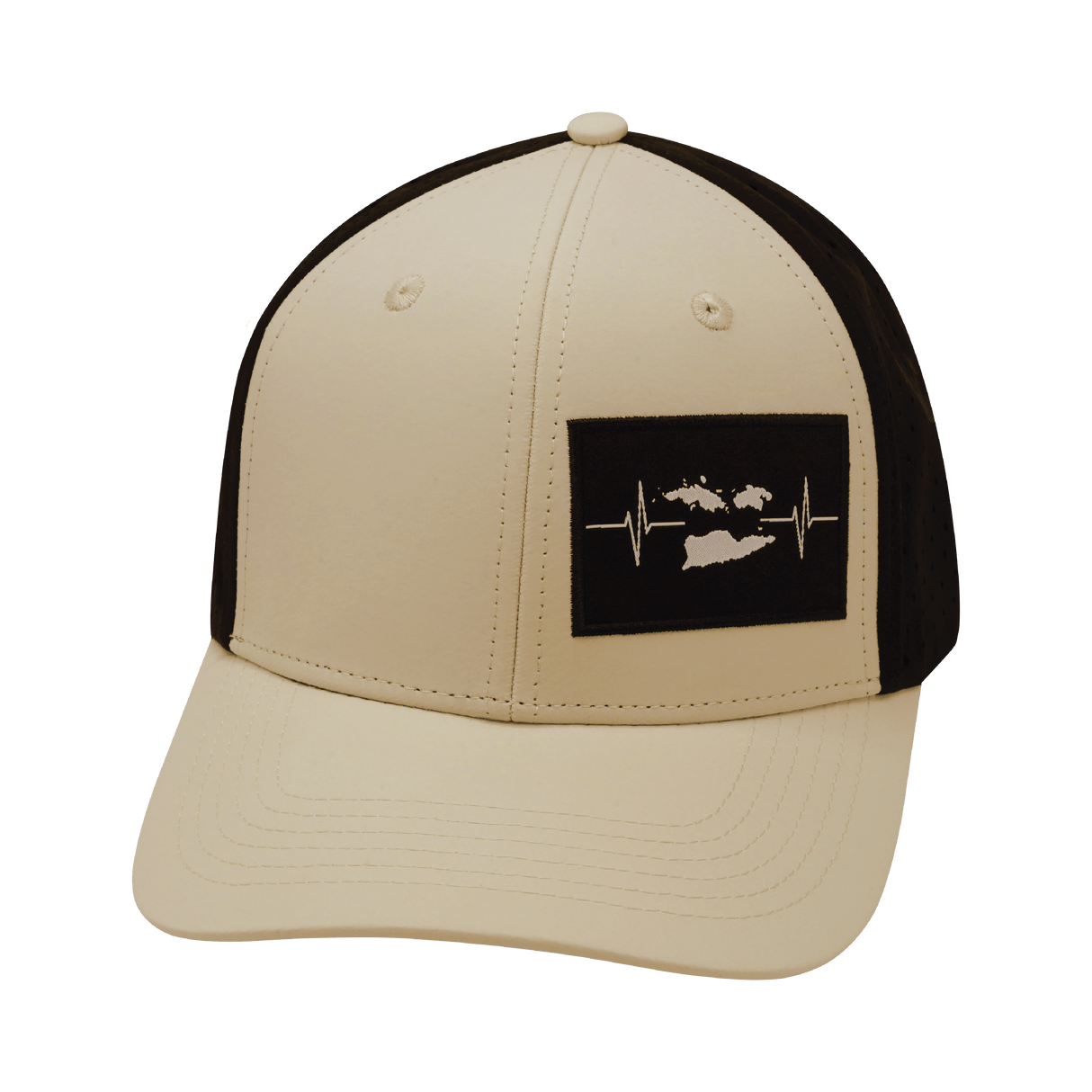 Virgin Islands Hat, Baseball Hat, Snapback Hat, Cream, Black, Mens Hat, Womens Hat, Front Picture