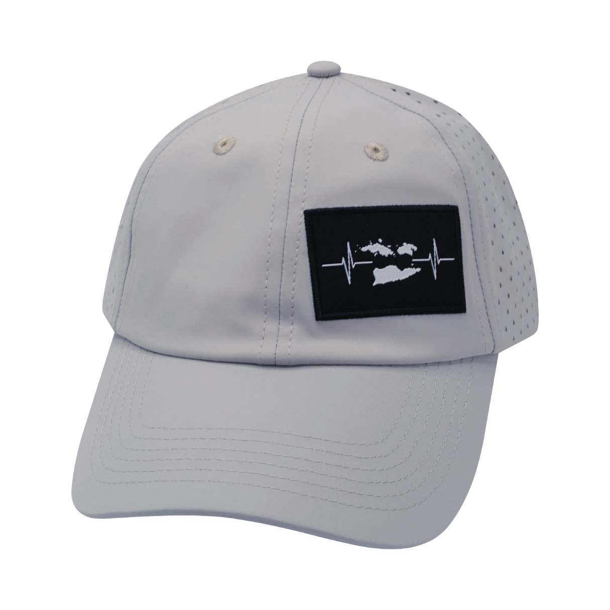 Virgin Islands Hat, Dad Hat, Snapback, Light Gray, Mens Hat, Womens Hat, Front Picture