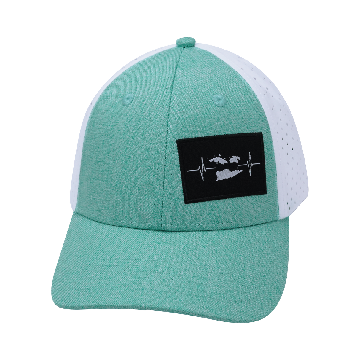 Virgin Islands Hat, Low Profile, Snapback Hat, Teal, White, Mens Hat, Womens Hat, Front Picture