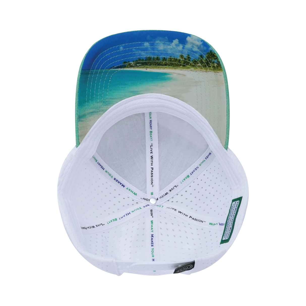 Virgin Islands Hat, Low Profile, Snapback Hat, Teal, White, Mens Hat, Womens Hat, Underbill Picture