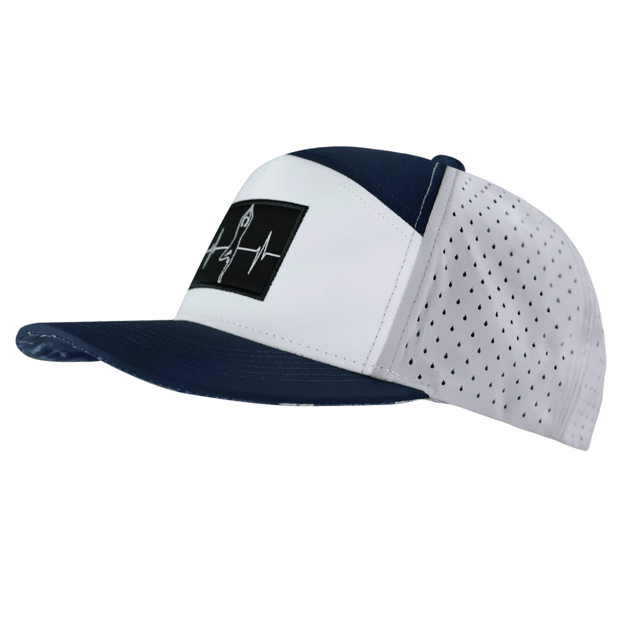Yoga Hat, Flat Bill, Snapback Hat, Navy, White, Gray, Mens Hat, Womens Hat, Side Picture