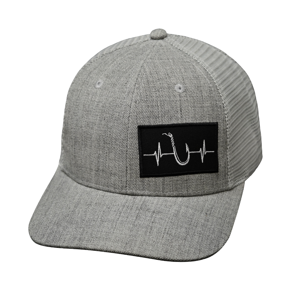 Fishing - 6 Panel - Heather Gray / Gray - Trucker Mesh (Unisex)