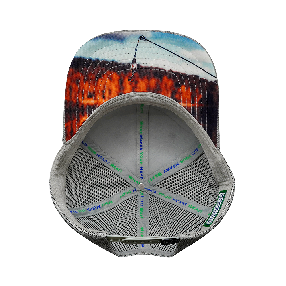 Fishing - 6 Panel - Heather Gray / Gray - Trucker Mesh (Unisex)