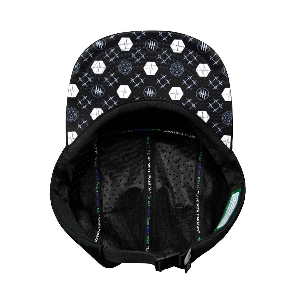 Pickleball - 5 Panel - Sporty - Unstructured - Black - Laser Mesh (Unisex)