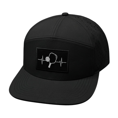 Pickleball - 7 Panel - Black - Laser Mesh (Unisex)