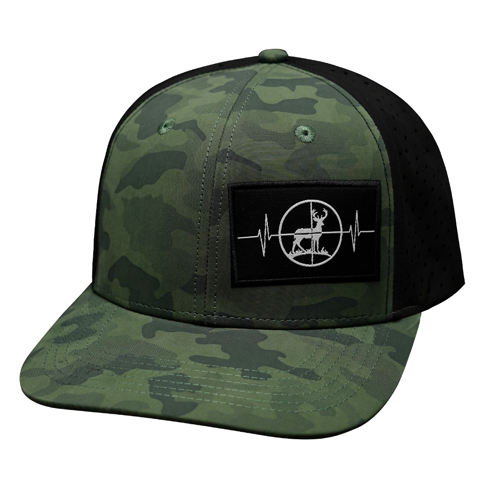 Hunting - 6 Panel - Soft Teal Camo / Black - Laser Mesh (Unisex)