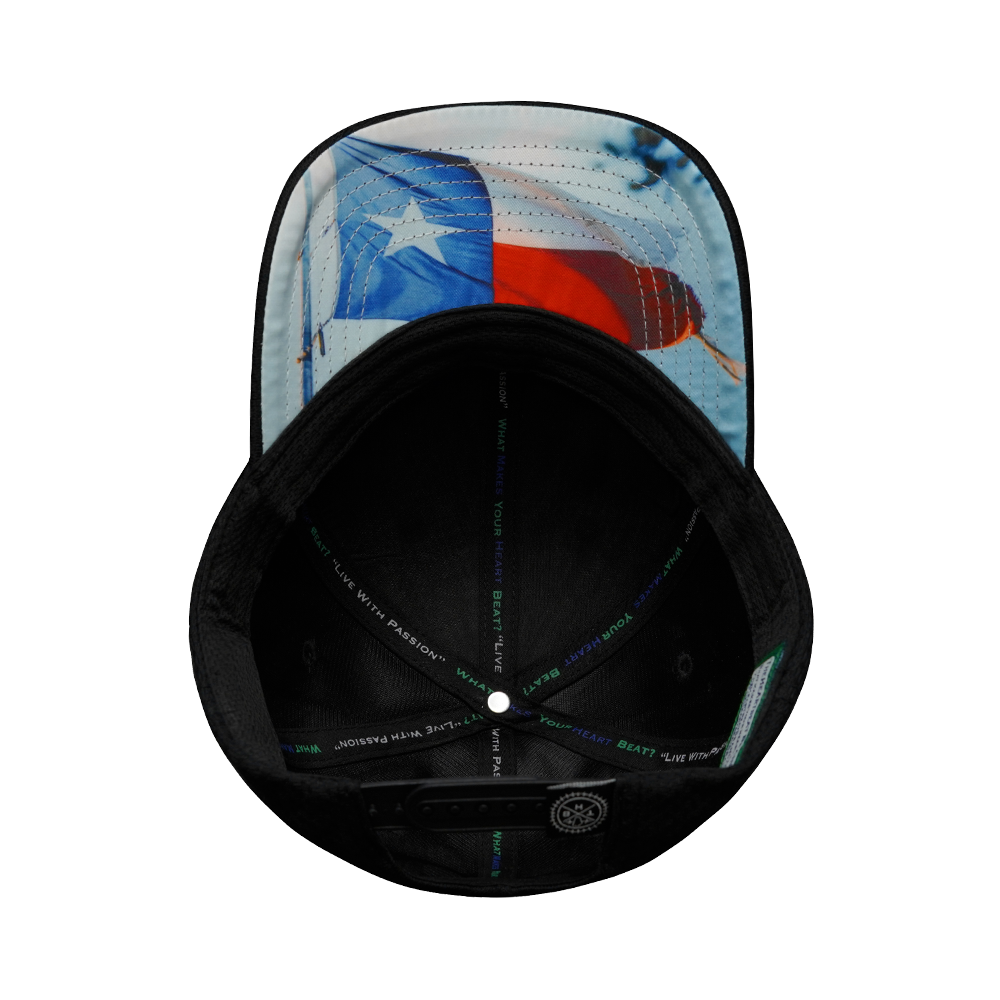Texas - 6 Panel - AirMesh - Athletic Fit - Black - Fabric Back (Unisex)