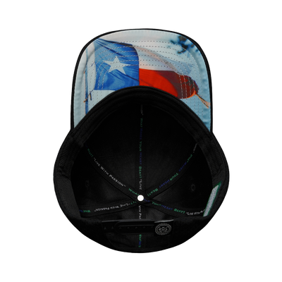 Texas - 6 Panel - AirMesh - Athletic Fit - Black - Fabric Back (Unisex)