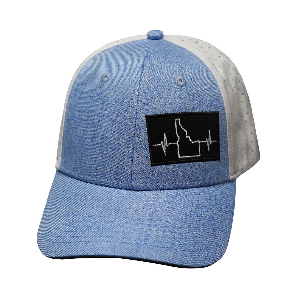 Idaho - 6 Panel - Shallow Fit - Pony Tail - Light Blue / White - Laser Mesh (Unisex)