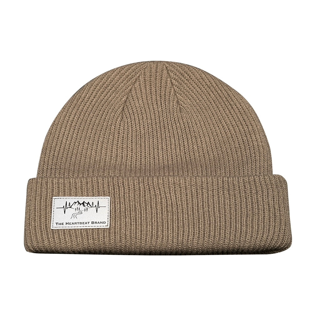 Mountains - Beanie - Cuffed - Tan (Unisex)