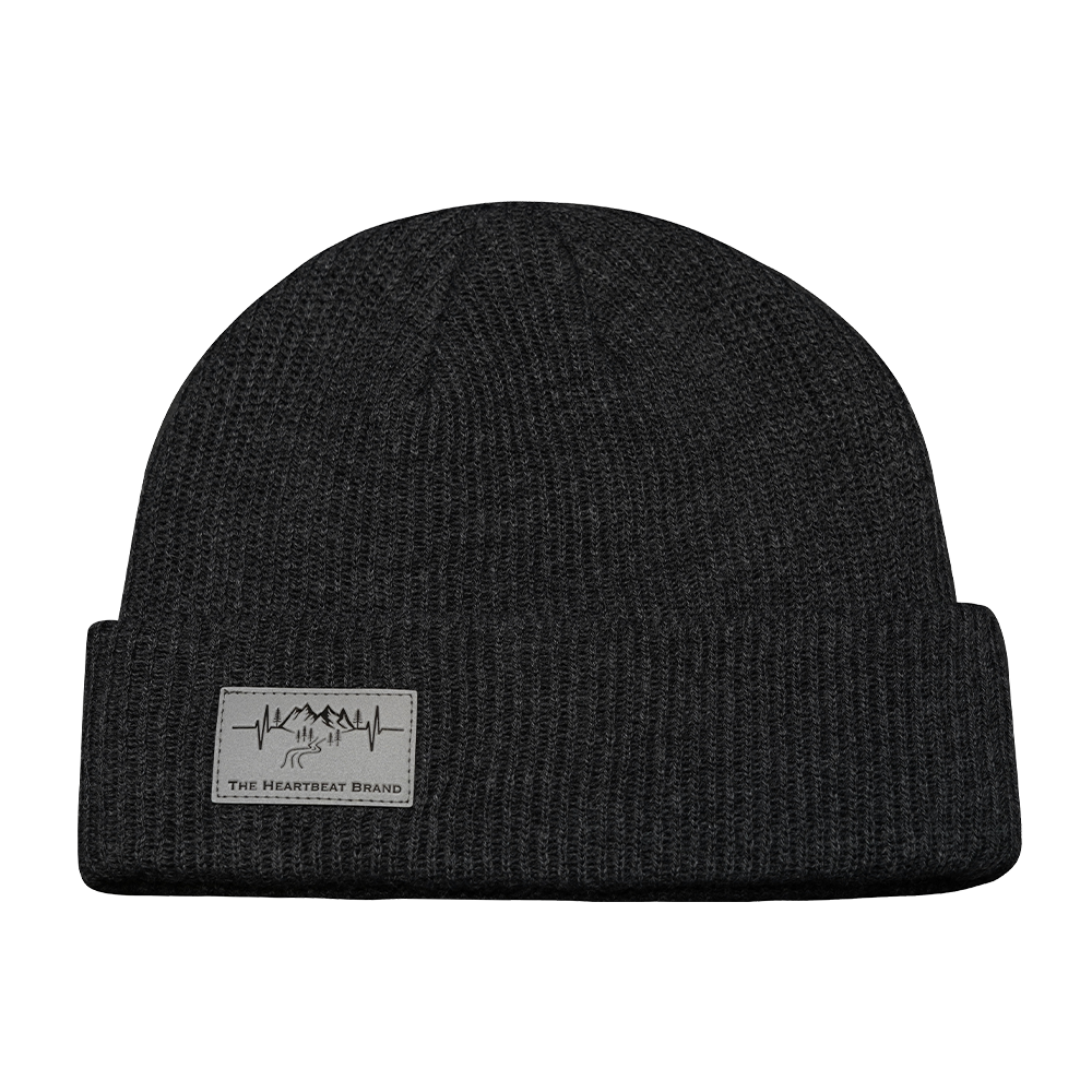 Mountains - Beanie - Cuffed - Charcoal (Unisex)