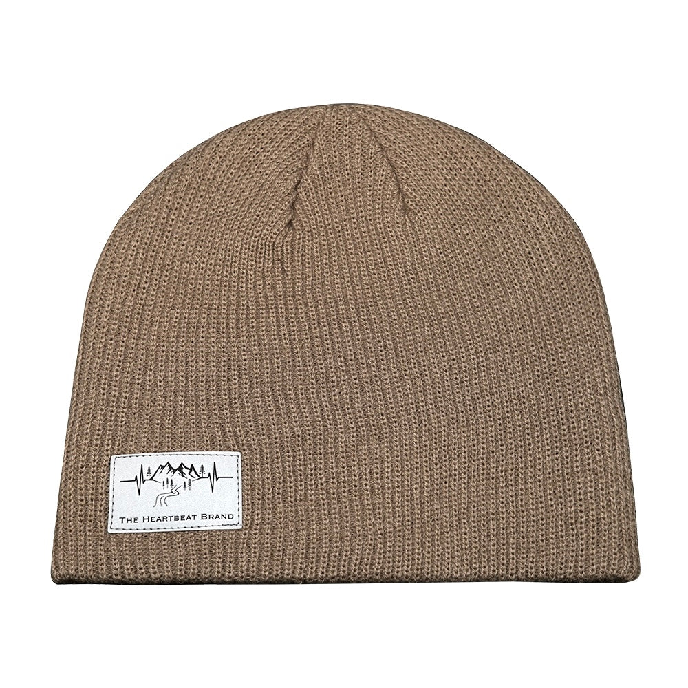 Mountains - Beanie - No Cuff - Tan (Unisex)