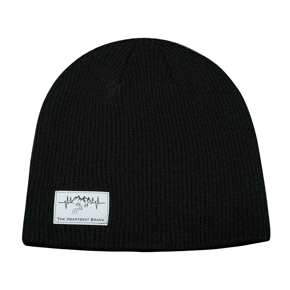 Mountains - Beanie - No Cuff - Black (Unisex)
