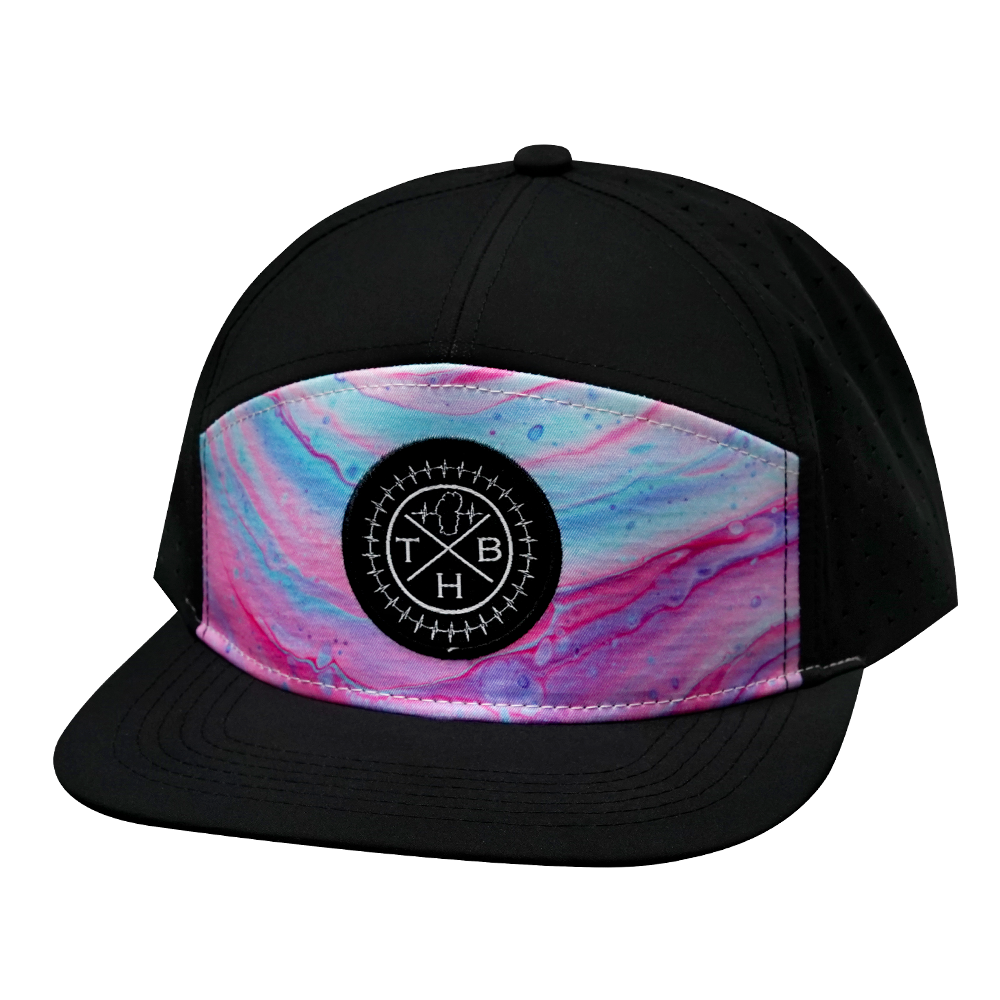 THB - 7 Panel - Liquid Pink / Black - Laser Mesh (Unisex)