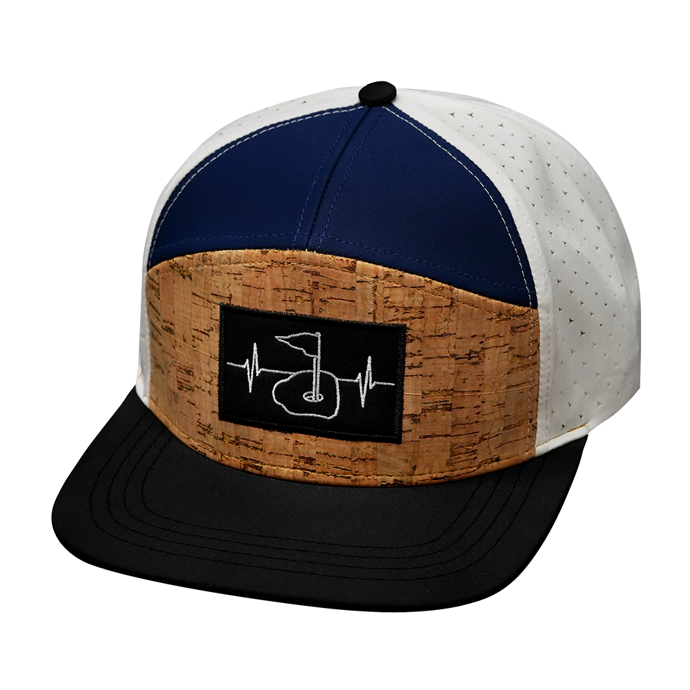 Golf - 7 Panel - Cork - Black / Navy / White (No Photo) - Laser Mesh (Unisex)
