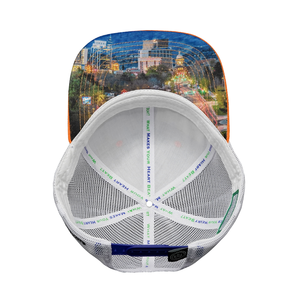 Idaho - 6 Panel - Royal Blue / Orange / White - Trucker Mesh (Unisex)