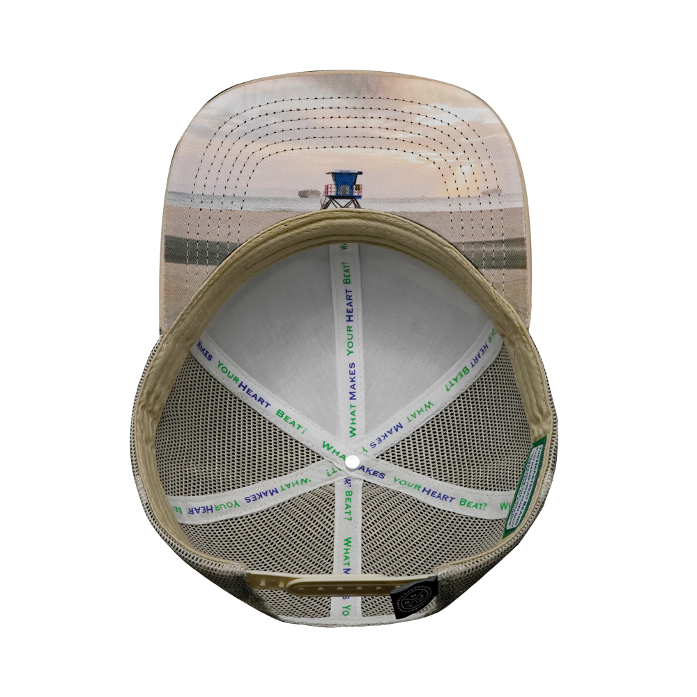 California - 6 Panel - Cream / Gray - Trucker Mesh (Unisex)