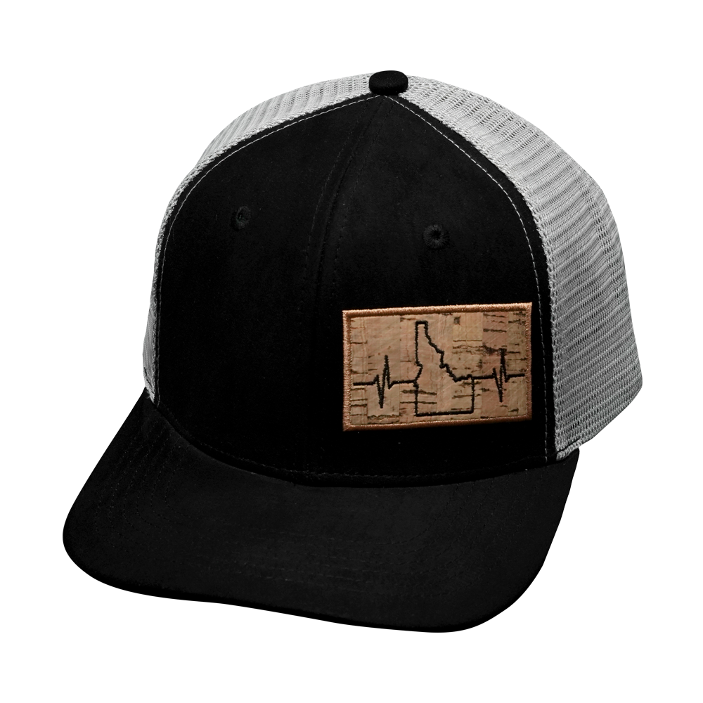 Idaho - 6 Panel - Suede - Black / Gray - Trucker Mesh (Unisex)