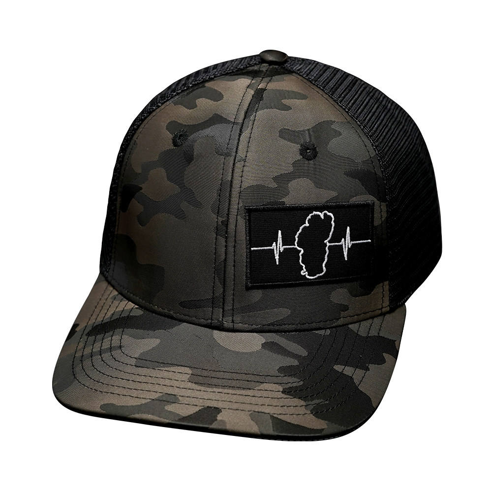 Tahoe - 6 Panel - Tan Camo / Black - Trucker Mesh (Unisex)