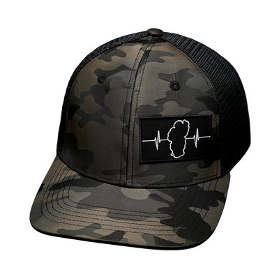Tahoe - 6 Panel - Tan Camo / Black - Trucker Mesh (Unisex)
