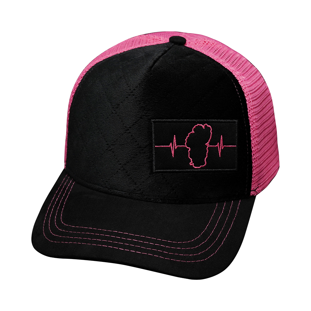 Tahoe - 5 Panel - Quilted Velvet - Black / Pink - Trucker Mesh (Unisex)