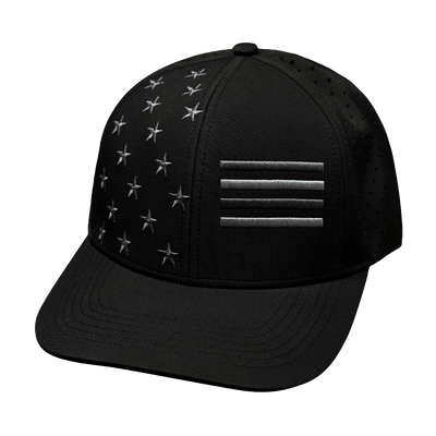Flag - 6 Panel - Black - Laser Mesh (Unisex)