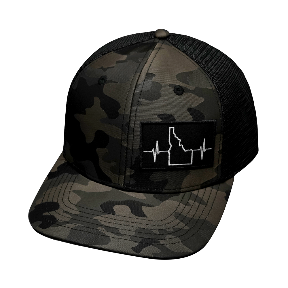Idaho - 6 Panel - Tan Camo / Black - Laser Mesh (Unisex)