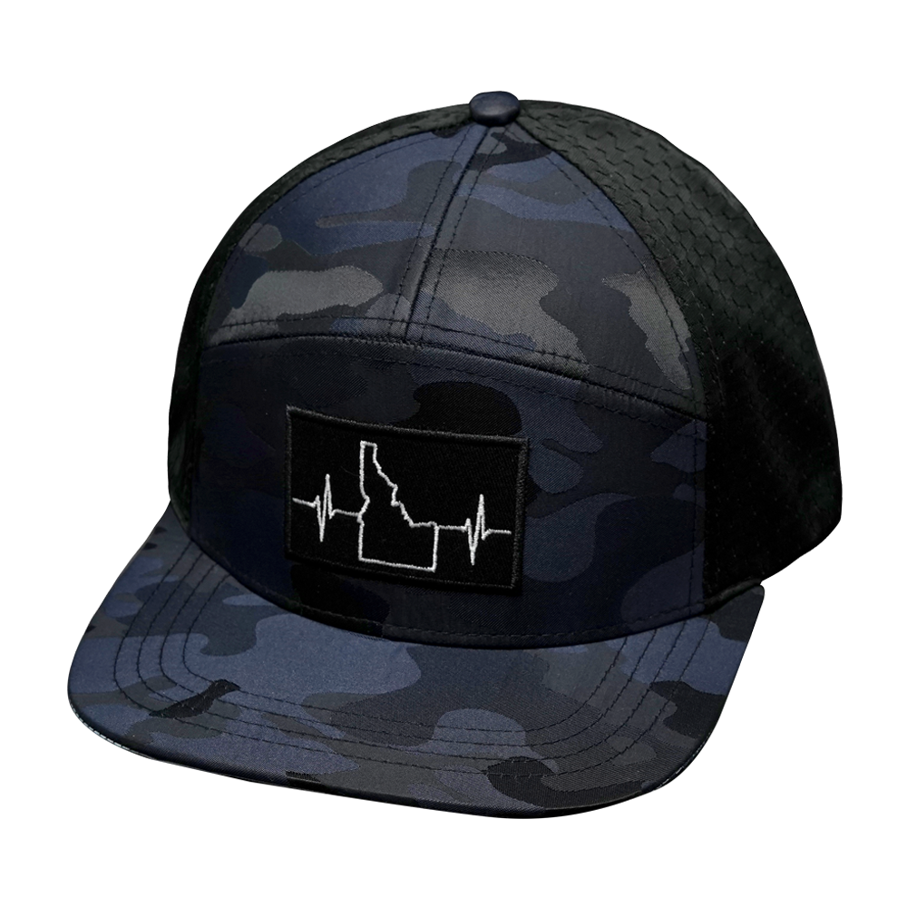 Idaho - 7 Panel - Navy Camo / Black - Laser Mesh (Unisex)