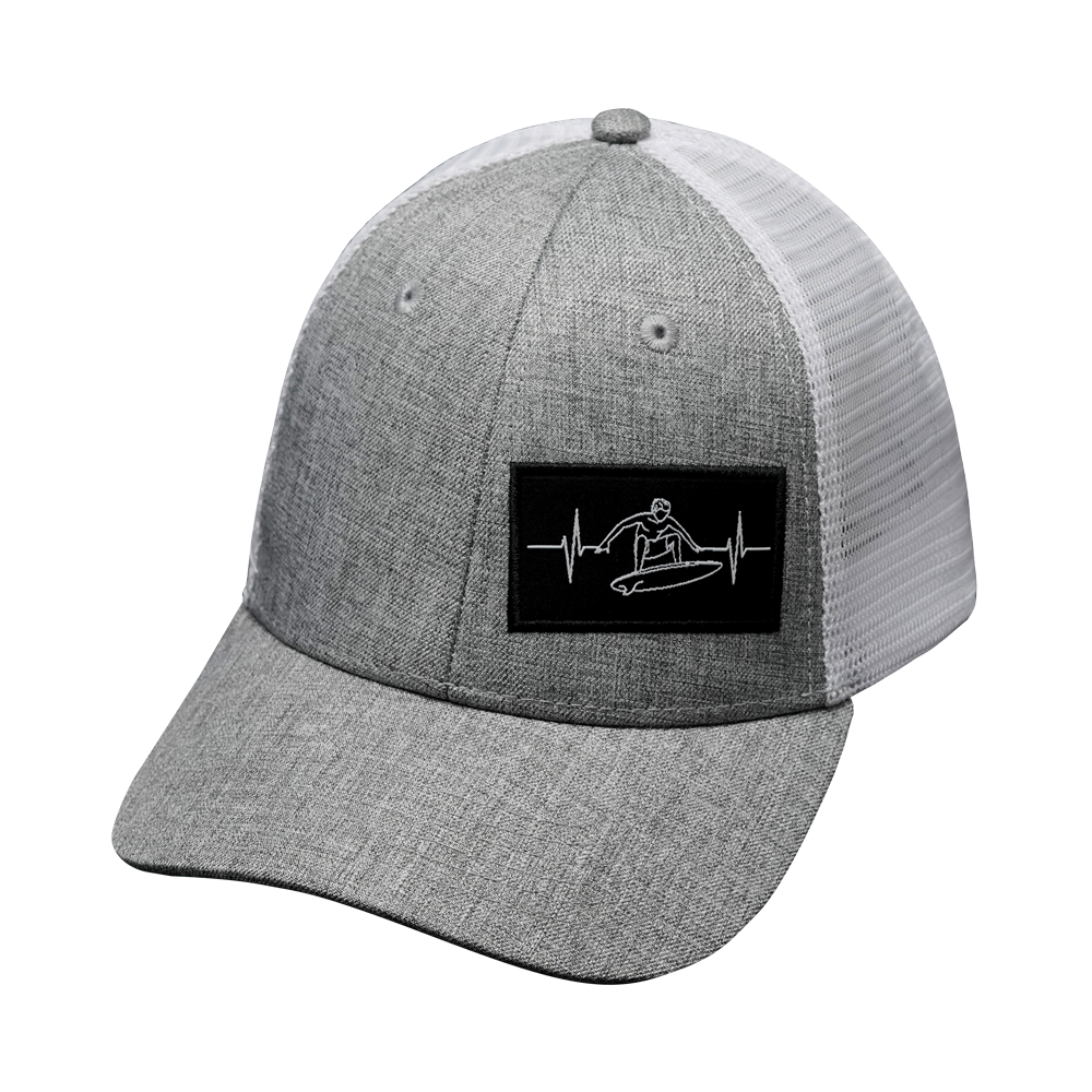 Surf - 6 Panel - Shallow Fit - Heather Gray / White - Trucker Mesh (Unisex)