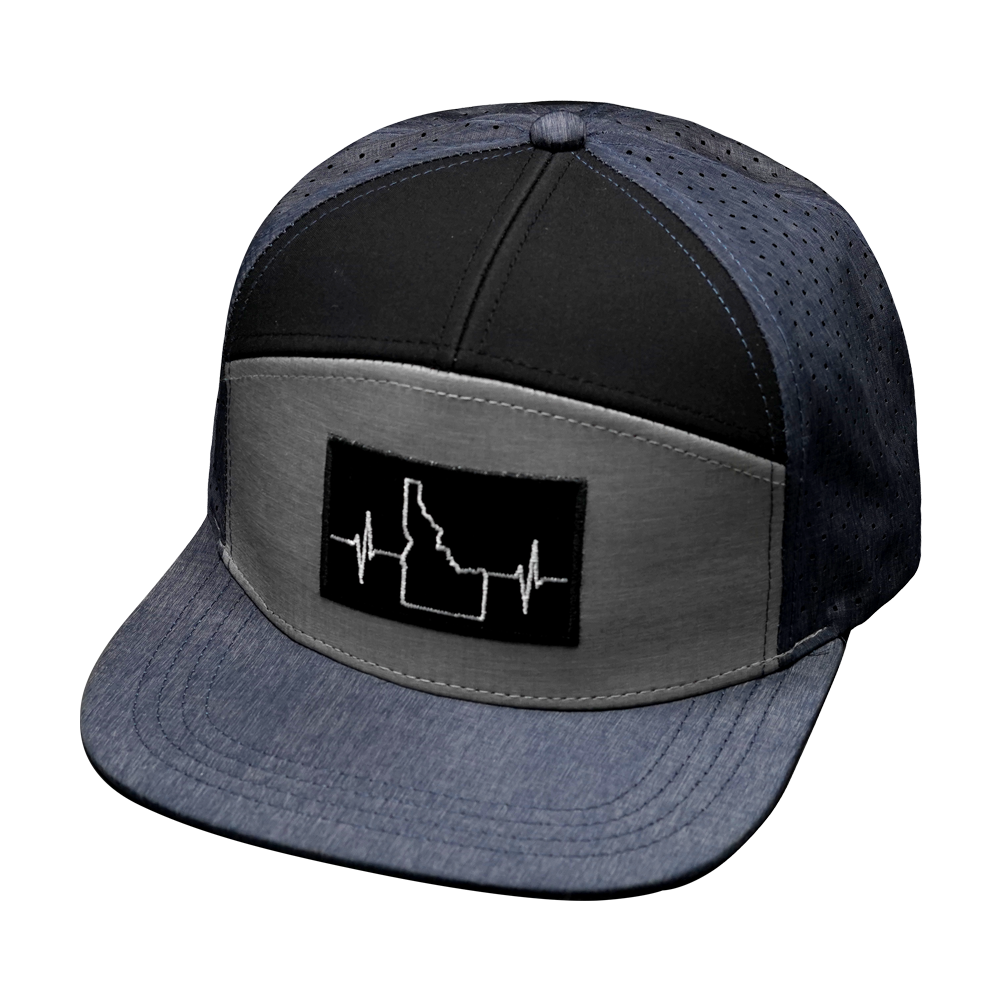 Idaho - 7 Panel - Navy / Gray / Black - Laser Mesh (Unisex)