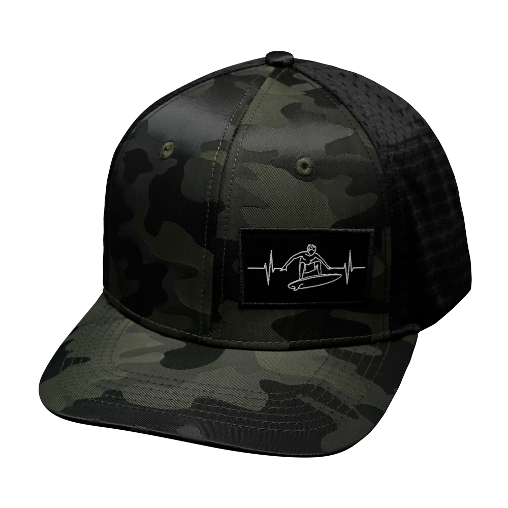 Surf - 6 Panel - Green Camo / Black - Trucker Mesh (Unisex)