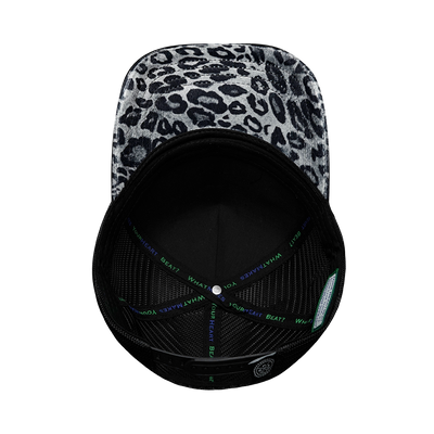 Tahoe - 5 Panel - Velvet - Silver Leopard Print - Trucker Mesh (Unisex)
