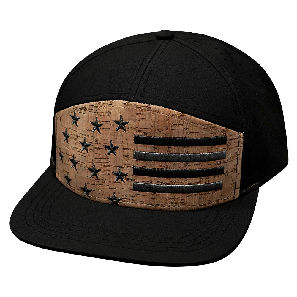 Flag - 7 Panel - Cork - Black - Laser Mesh (Unisex)