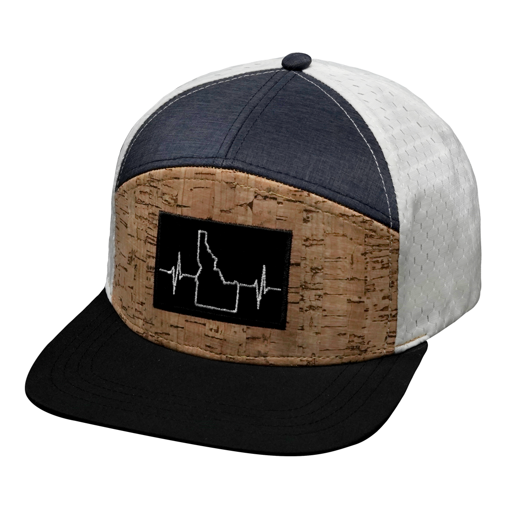 Idaho - 7 Panel - Cork - Black / Navy / White - Laser Mesh (Unisex)