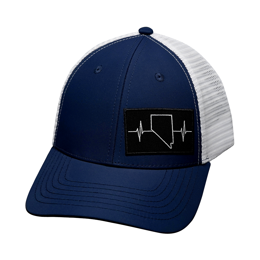 Nevada - 6 Panel - Shallow Fit - Navy / White - Trucker Mesh (Unisex)
