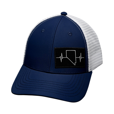Nevada - 6 Panel - Shallow Fit - Navy / White - Trucker Mesh (Unisex)