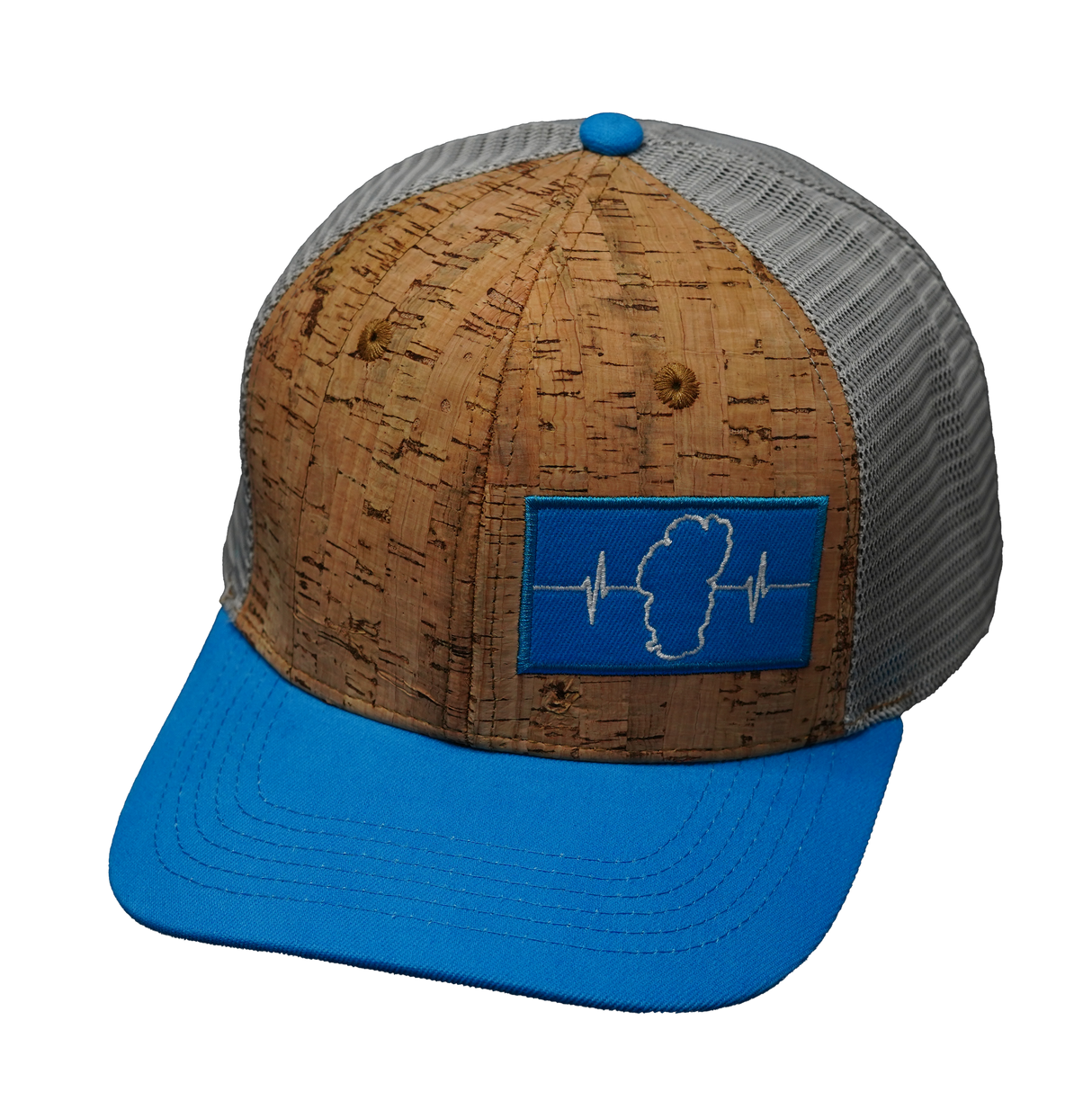 **YOUTH** Tahoe - 6 Panel - Cork - Teal / Gray - Trucker Mesh (Unisex)